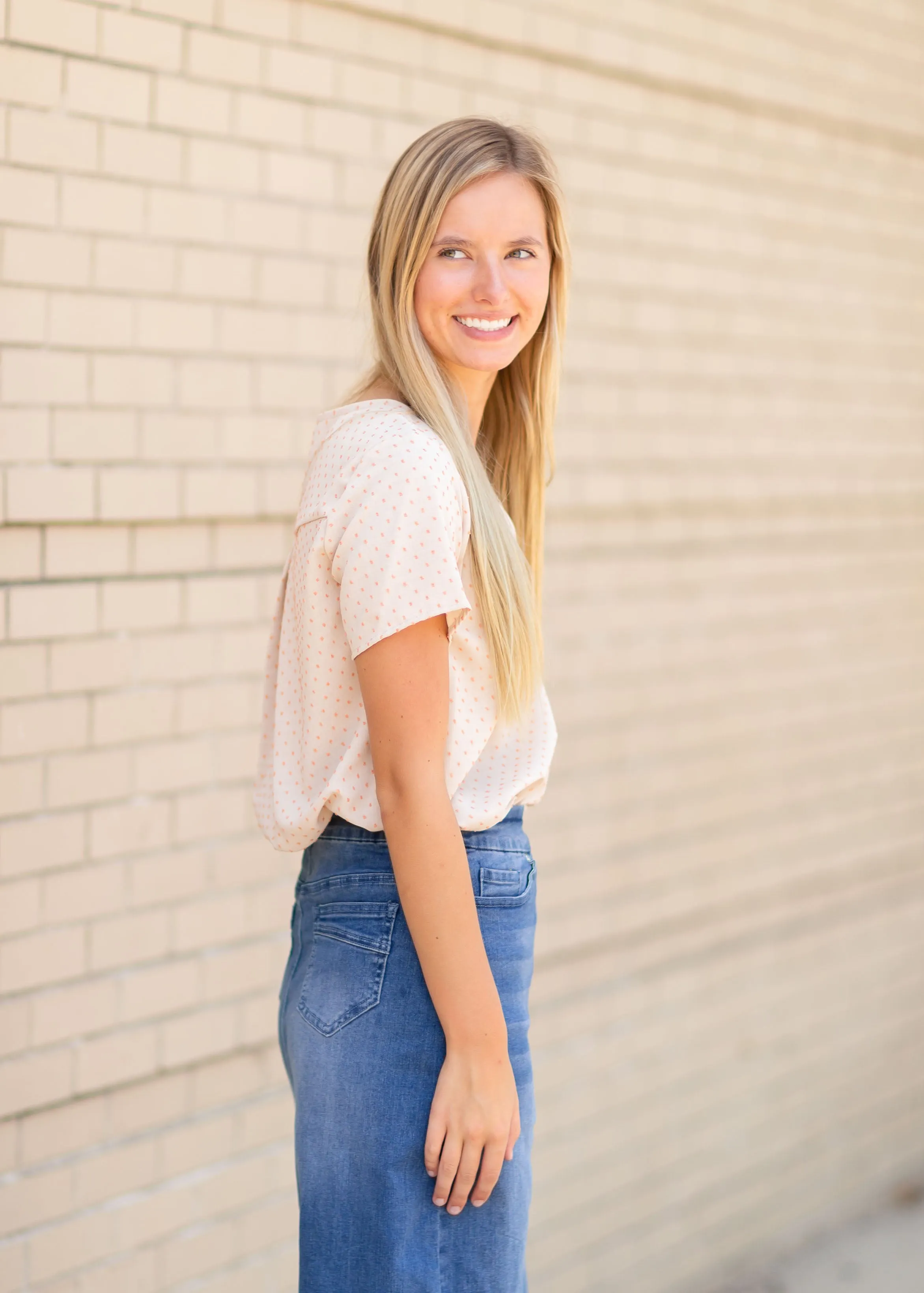 Swiss Dot Short Sleeve Top - FINAL SALE