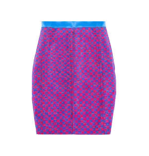 The Akissi I royal blue and pink fully lined and structured skirt