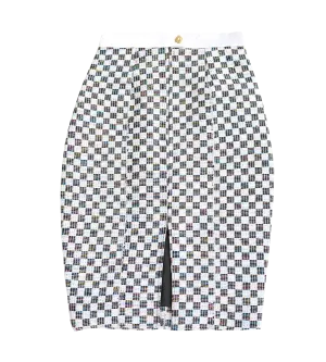 The Akissi III black-and-white fully lined and structured skirt