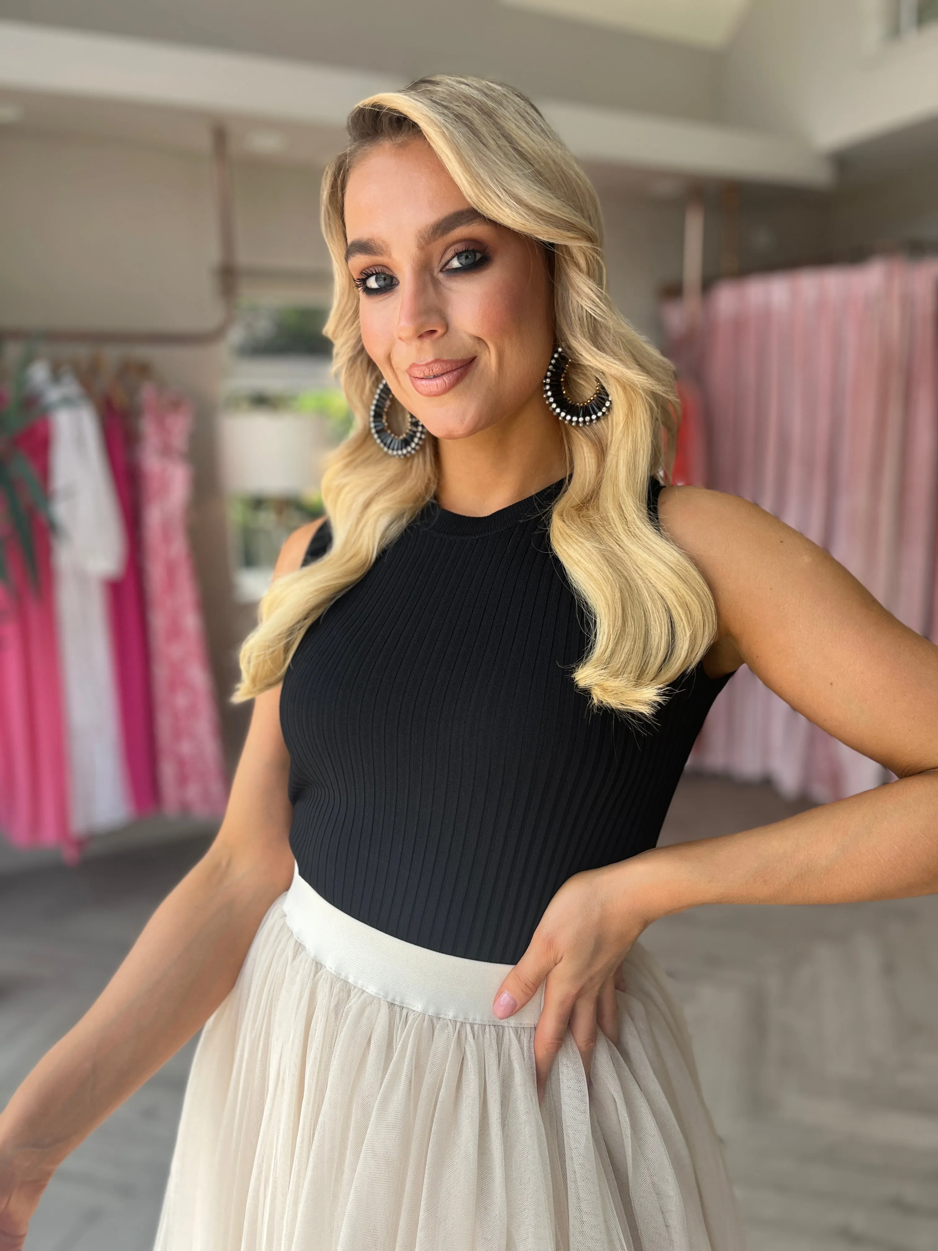 Tibi Tulle Skirt Cream