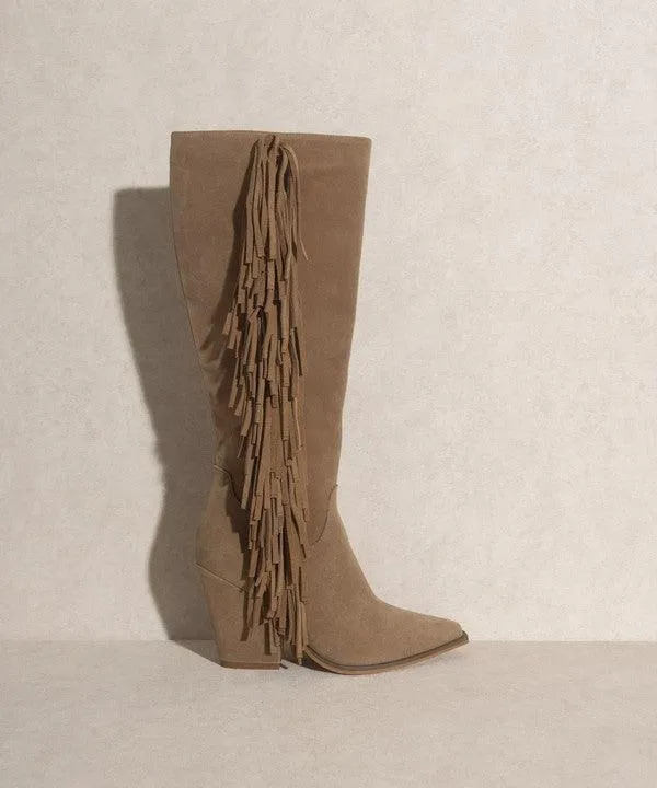 Way Out West Knee-High Fringe Boots